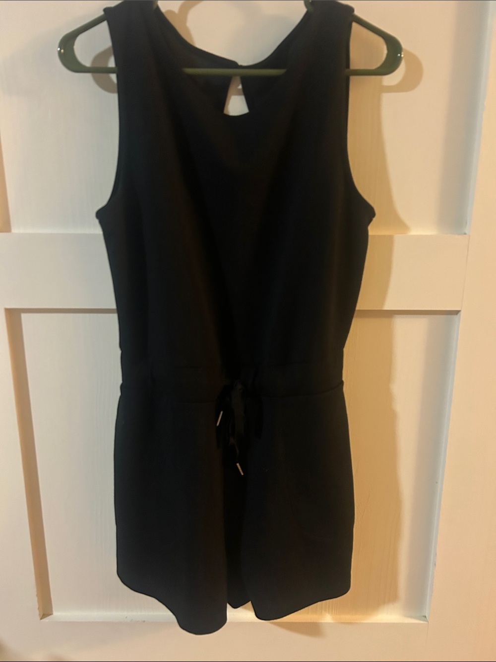 Women's Black Sleeveless Drawstring Romper. Worn once.